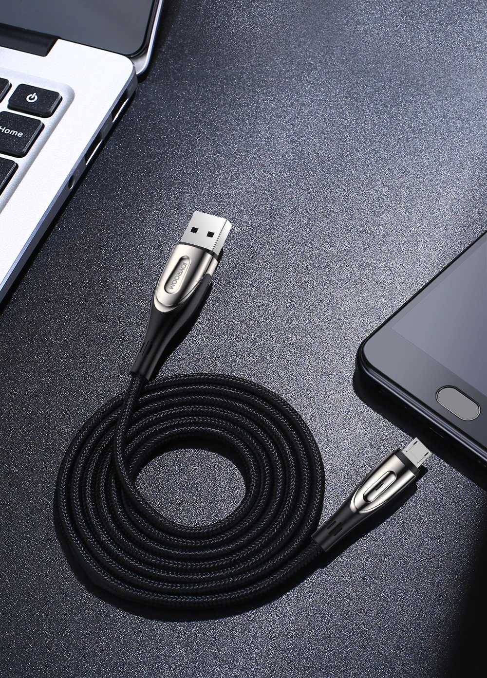 Kabllo Joyroom Sharp Series S-M411, USB-A në micro USB, 1.2m, 3A, e zezë