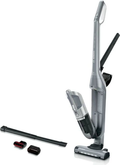 Fshesë me korrent 2-në-1 Bosch Serie 4 BBH3K2801, Pa qese, Argjendtë