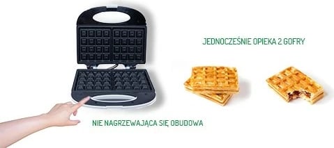 Hekur për waffle Adler AD 311, 700 W, Zi, Bardhë