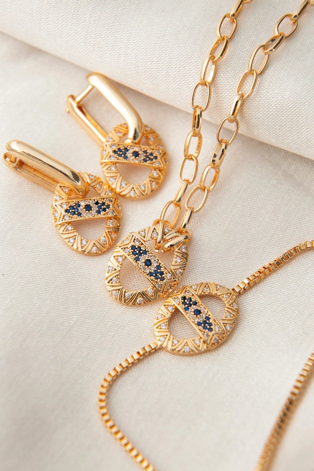 Set bizhuterie metalike, shumëngjyrëshe, Elika, CSET9409