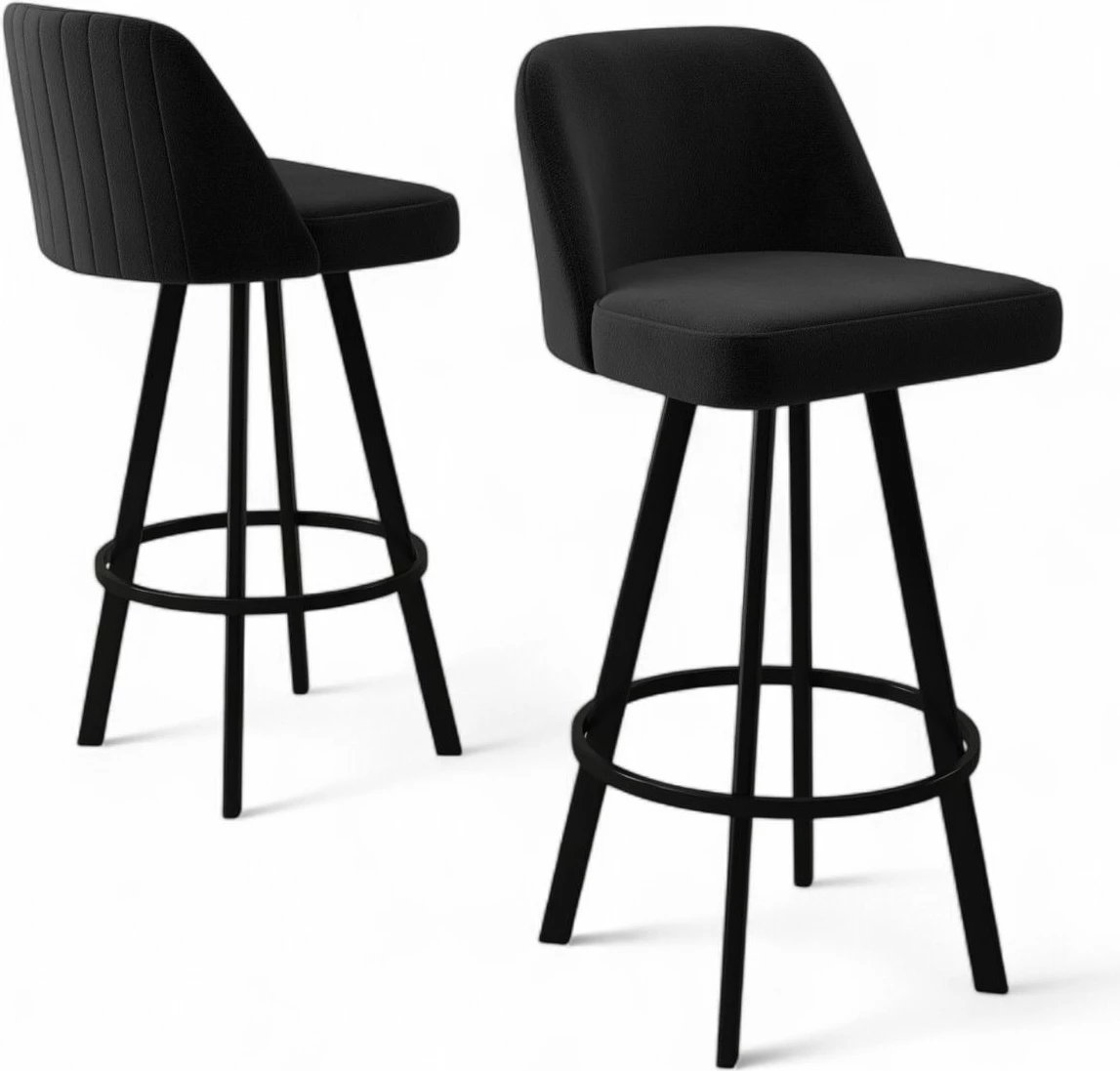 Set karrigesh për bar (6 copë), Skye Decor, Atex, e zezë