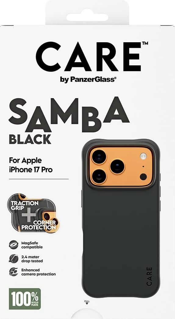 Mbështjellës PanzerGlass CARE Samba black MagSafe për iPhone 17 Pro