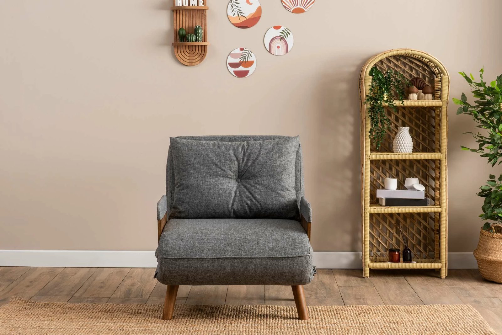 Krevat-karrige një vendës, Atelier del Sofa, Cosmo Single, gri e çelët