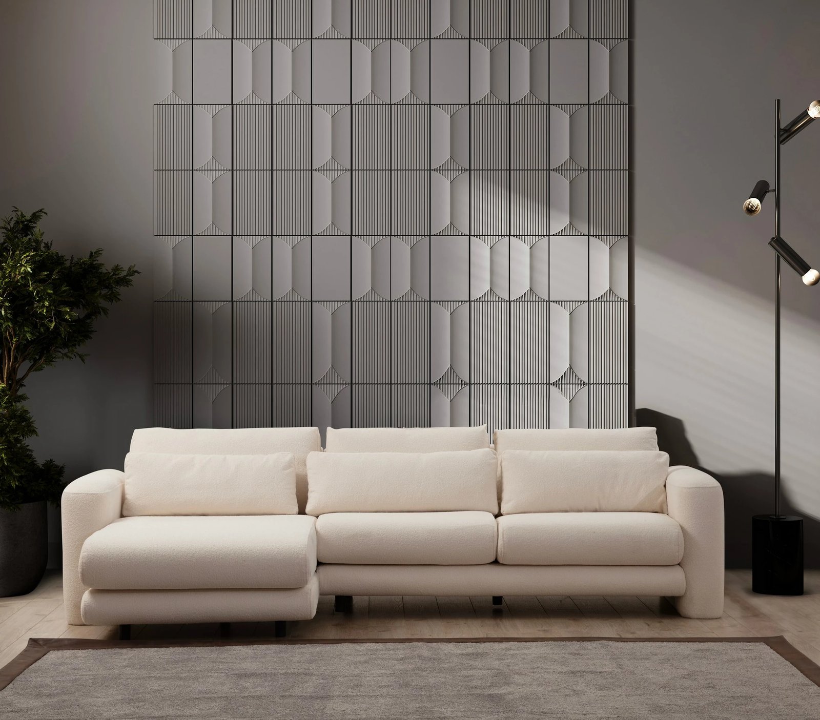 Këndare Lily, këndore majtas, ngjyrë krem