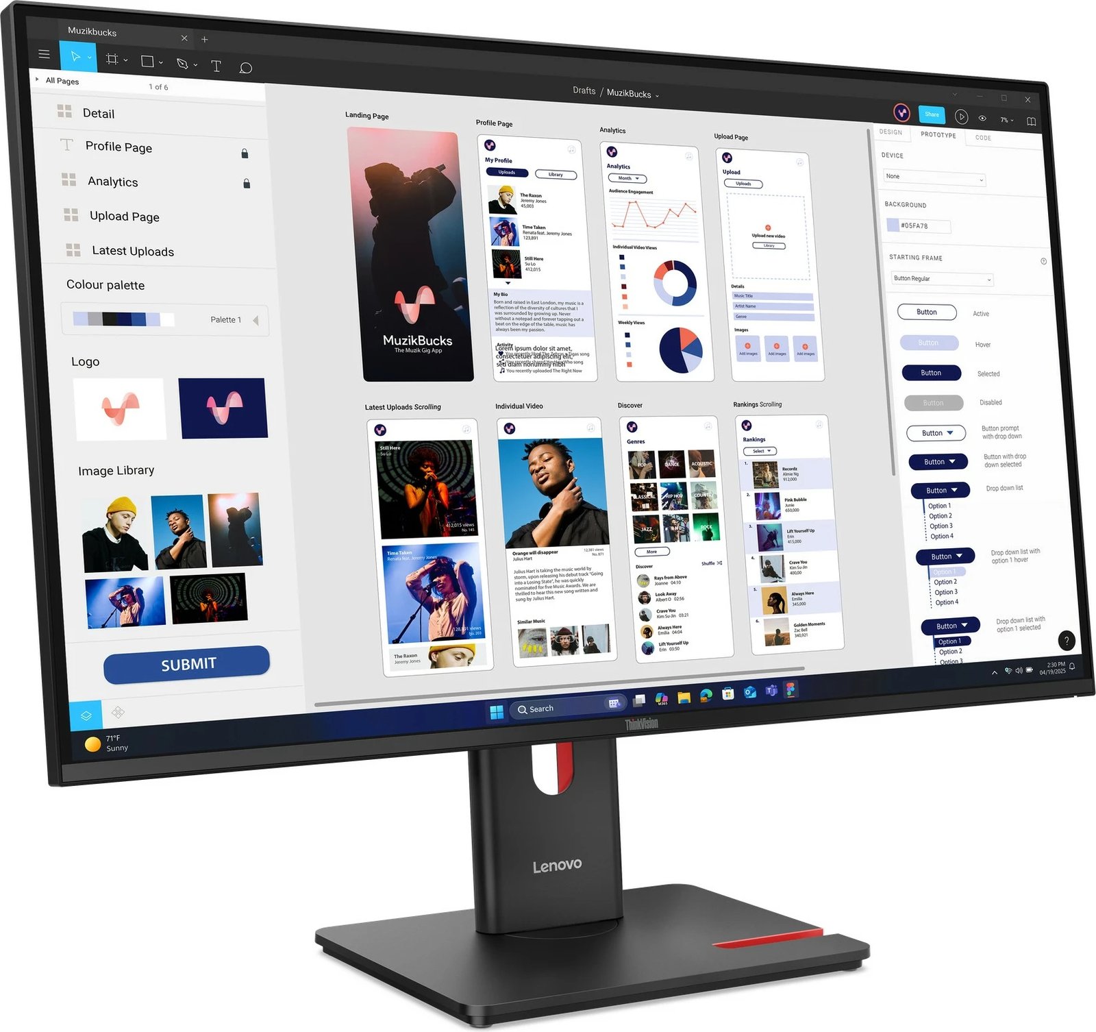 Monitor Lenovo ThinkVision T32UD-40 31.5 inç UHD HDMI/DP/USB-C i zi