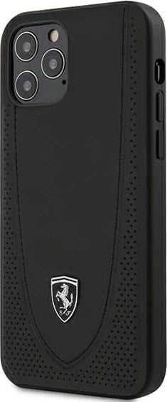 Mbështjellës Ferrari FEOGOHCP12MBK për iPhone 12/12 Pro 6.1", lëkurë natyrale, i zi