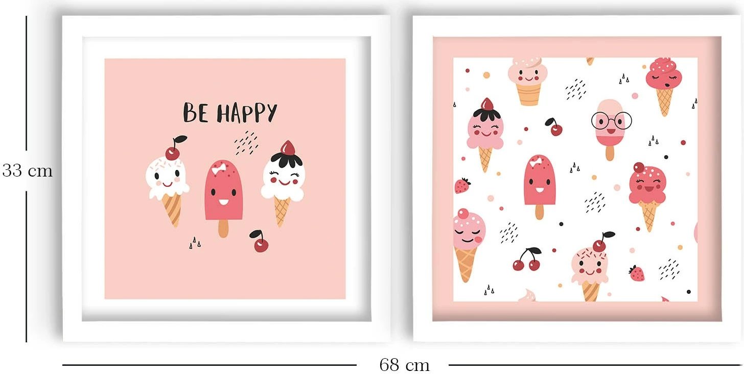 Pikturë dekorative me kornizë MDF (2 copë), Wallity, 2P3333BCT-010