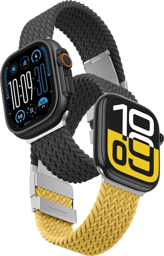 Set rripash AmazingThing Blend Band për Apple Watch 45/46/49mm, verdhë-e zezë/zezë