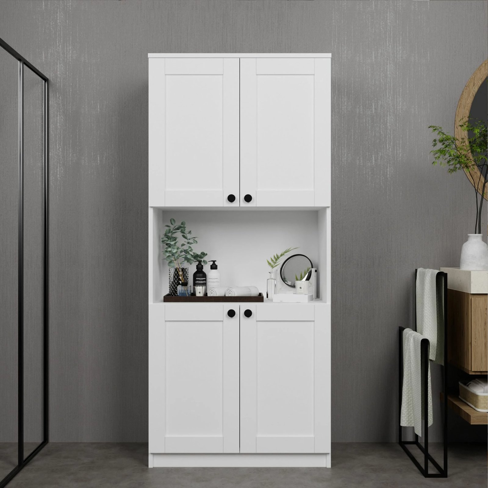 Dollap multifunksional, ngjyrë e bardhë, Skye Decor Lucas 1600-102