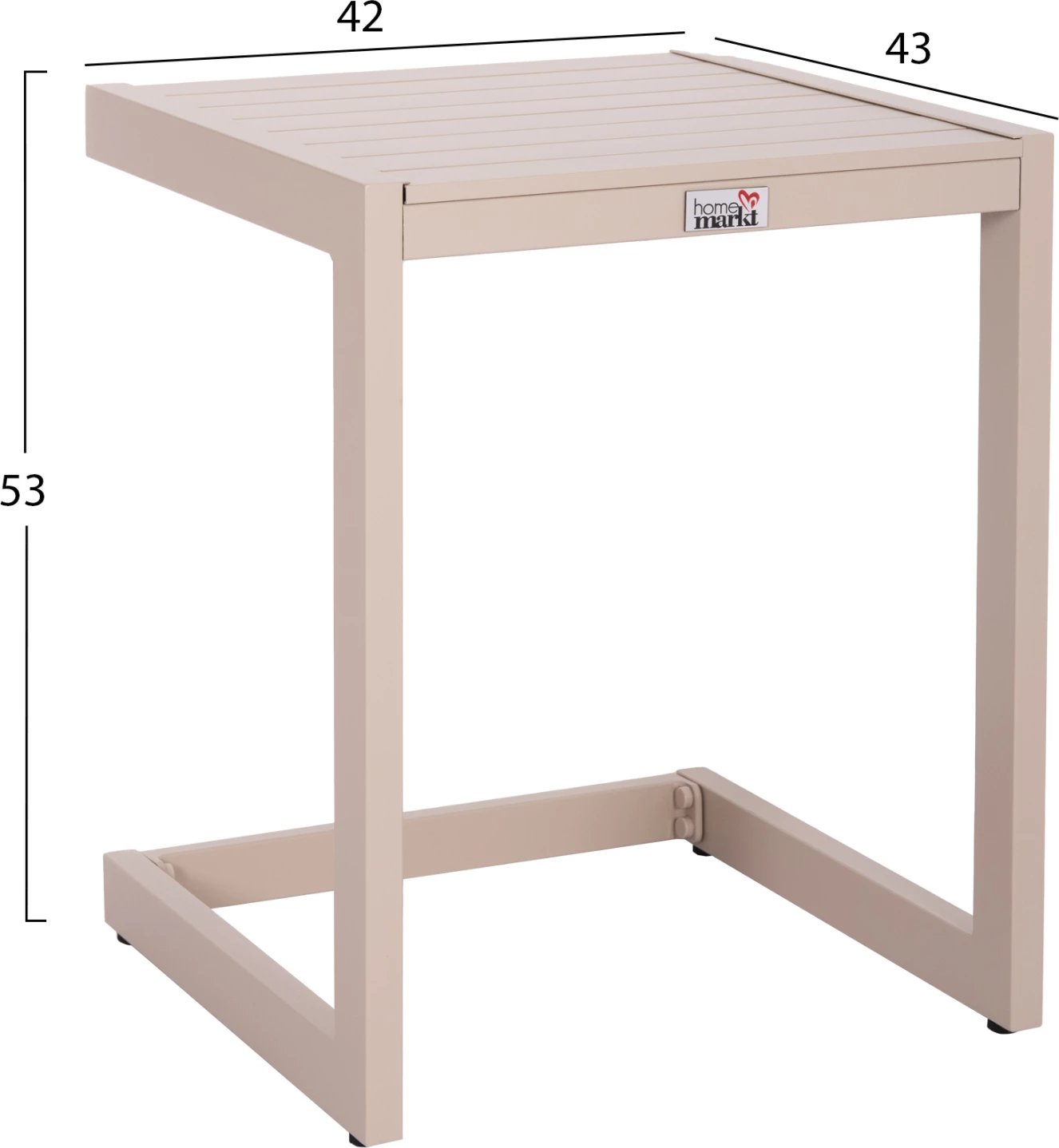 Tavolinë anësore për shezlong, alumin, ngjyrë shampanjë, BELLING FH6274.04, 42x43x53cm