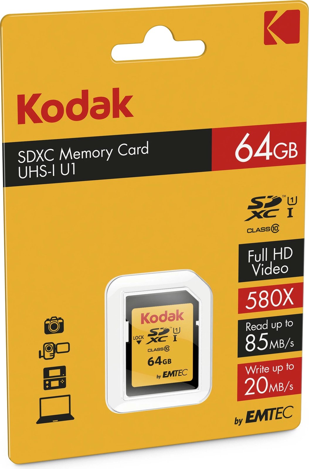 SDXC kartelë memorie Kodak 64GB Class 10 UHS-I e zezë