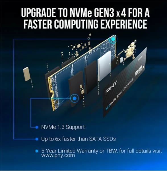 SSD PNY CS1030, 1TB, M.2 2280, NVMe, i zi