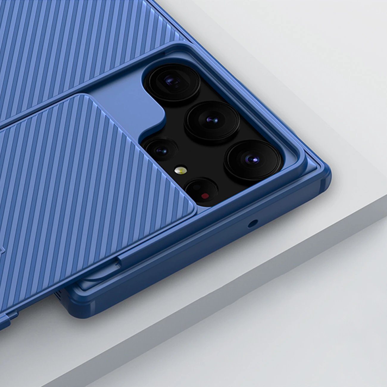 Mbështjellës Nillkin CamShield S Case për Samsung Galaxy S23 Ultra, me kapak kamere, Kaltër