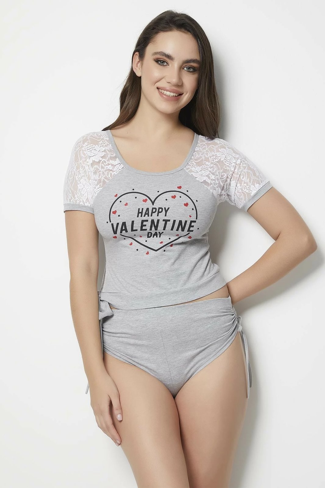 Set pizhamash për gra, gri, Jumeon, 012-000080