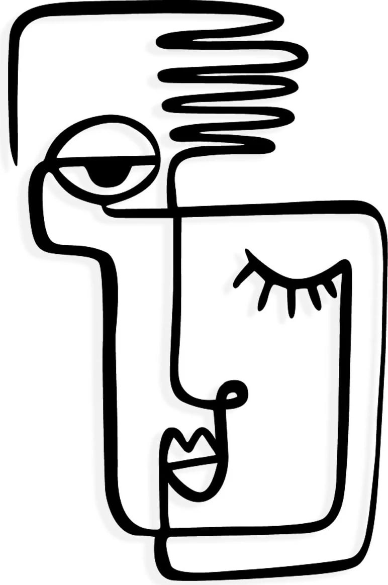 Aksesor dekorativ metalik për mur, Wallity, Cara mia, ngjyrë e zezë, 36x55cm