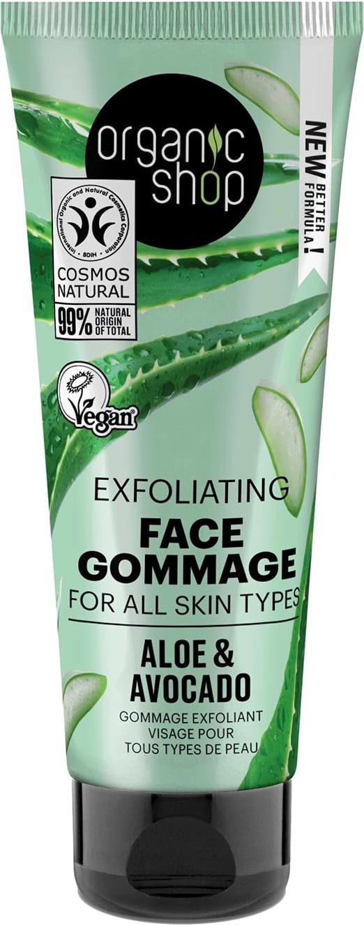Exfoliant për fytyrë Organic Shop Aloe & Avocado 75ml