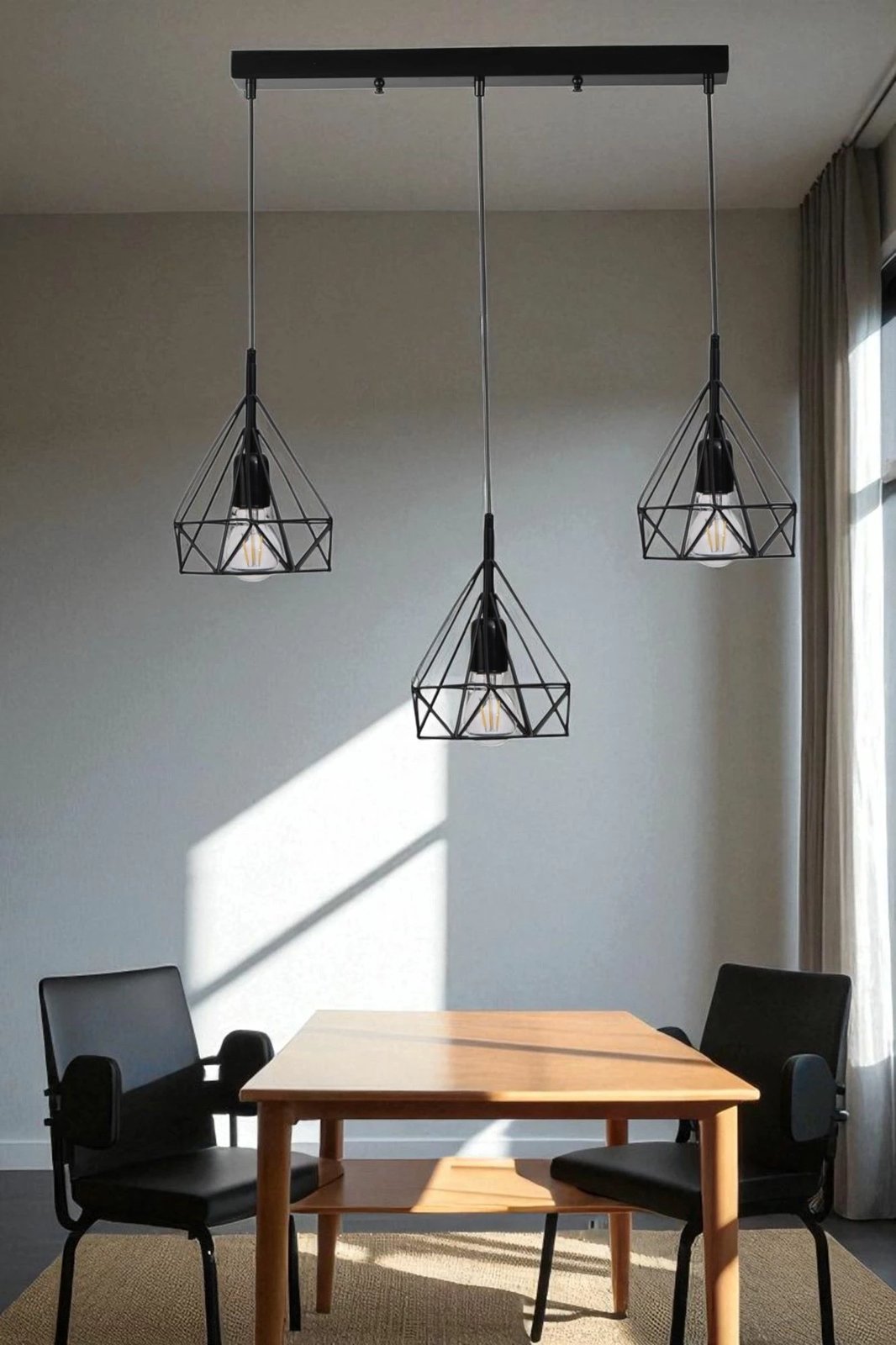 Llambë tavani Opviq, 9046-5, metal e xham, ngjyrë e zezë