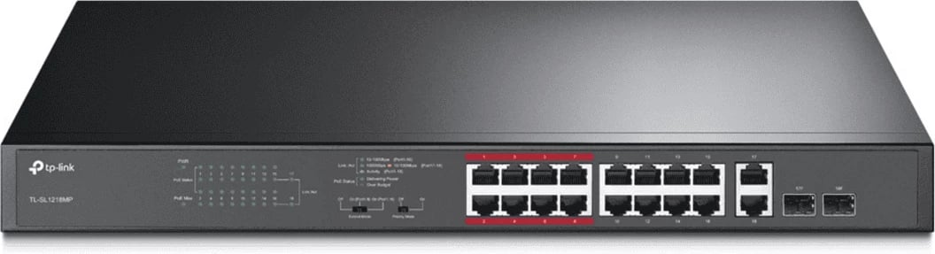 Switch TP-Link TL-SL1218MP, standard, e zezë