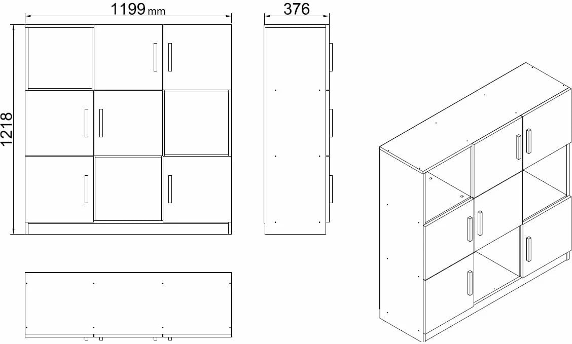 Dollap shumëfunksional Hanah Home, i bardhë, Vo7-W