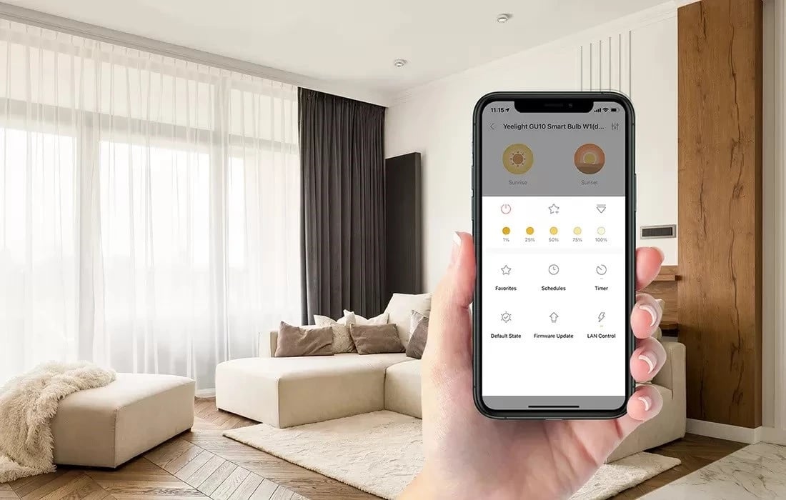 Llambë smart Yeelight YLDP004 W1 GU10, Wi-Fi, 4 copë