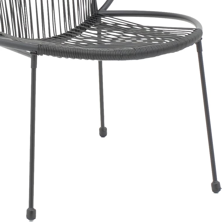 Karrige për kopsht Dapper, metalike e zezë, PE, 64.5x74.5x76cm