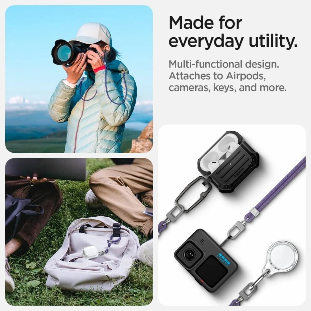 Set litarësh universal Spigen me rrip për trup dhe dorë, vjollcë