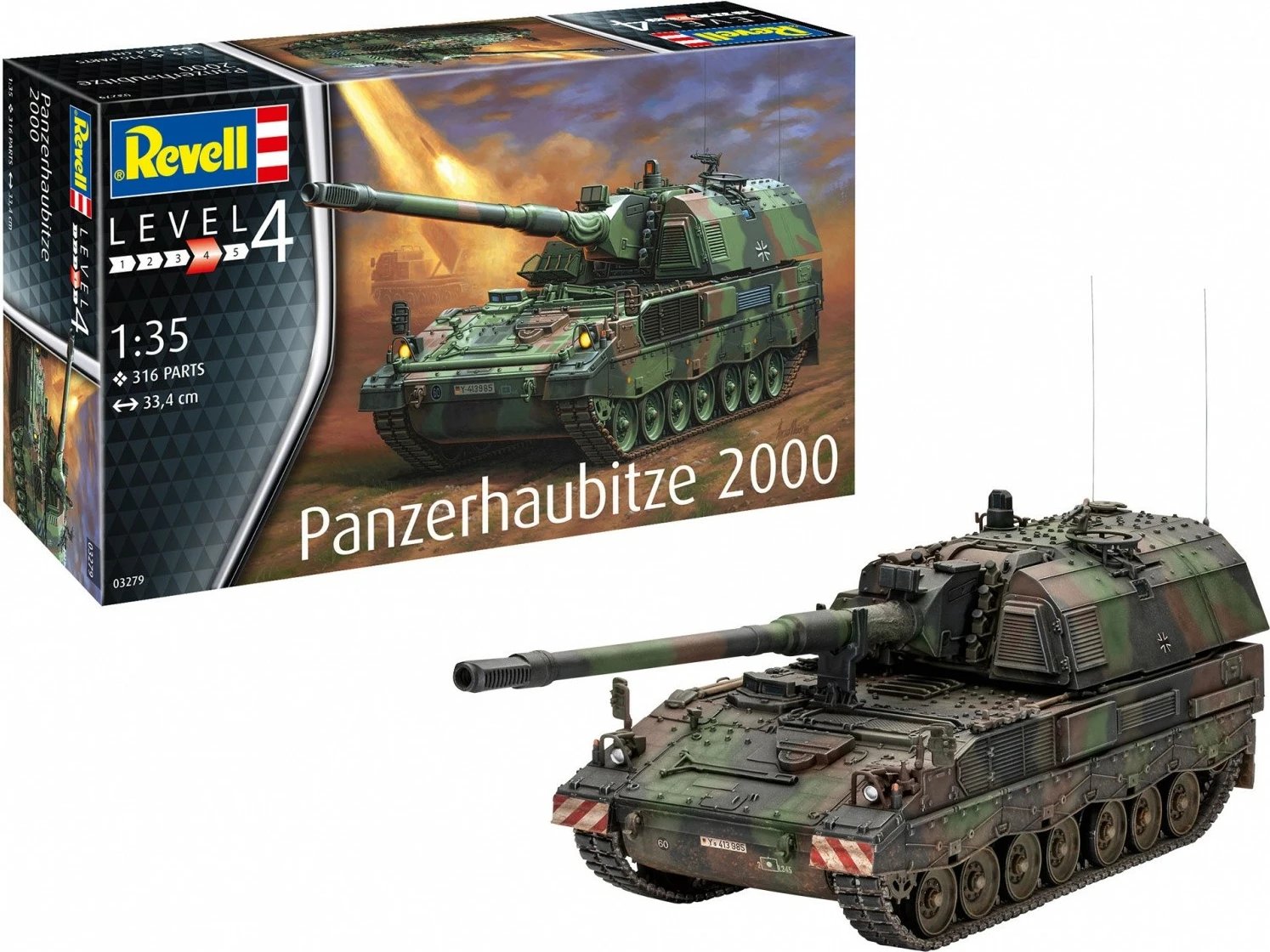 Model plastik tank Revell Panzerhaubitze 2000, 1:35, 316 pjesë
