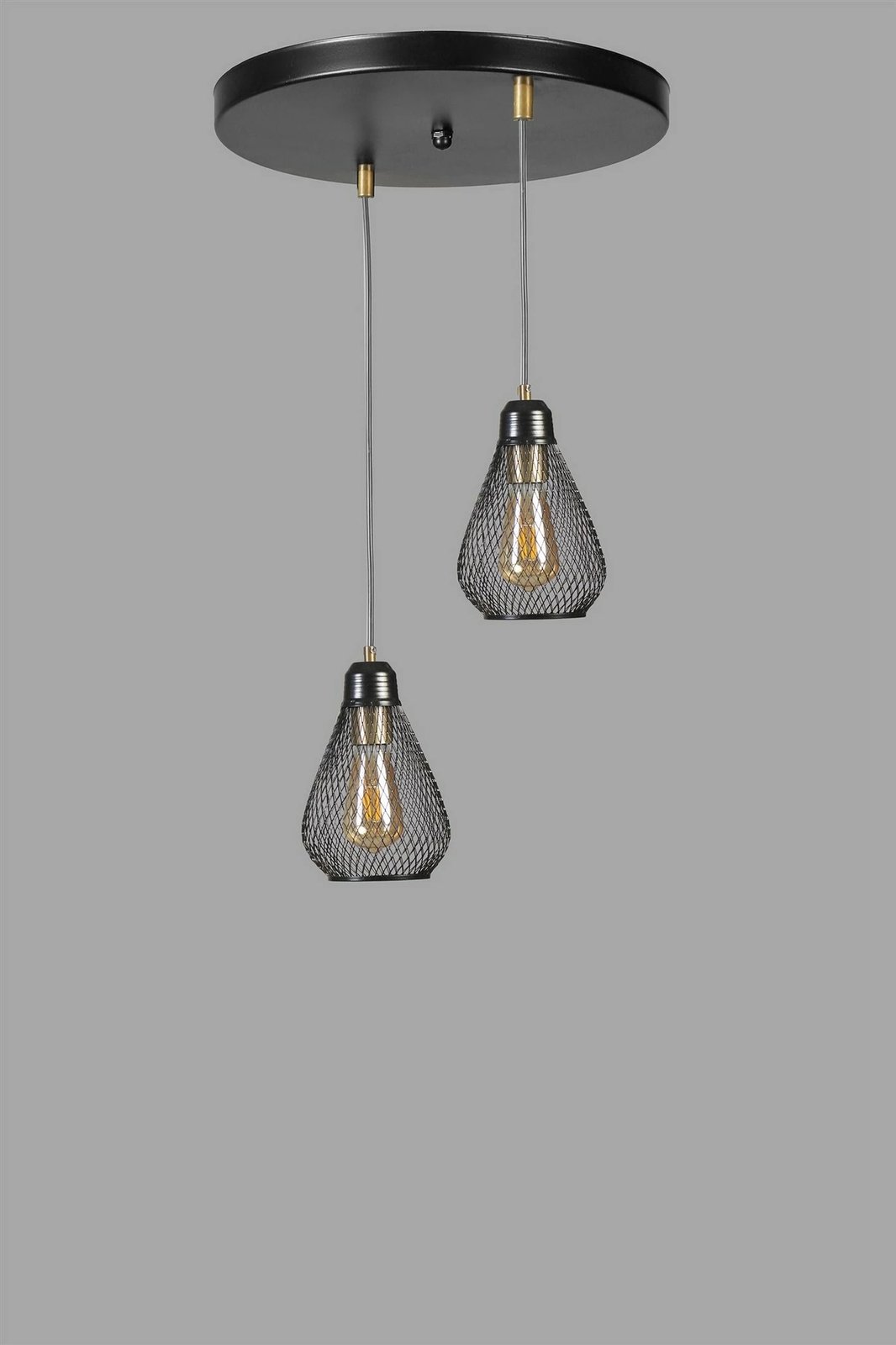 Llambë tavani Opviq, dy drita, ngjyrë e zezë dhe ari