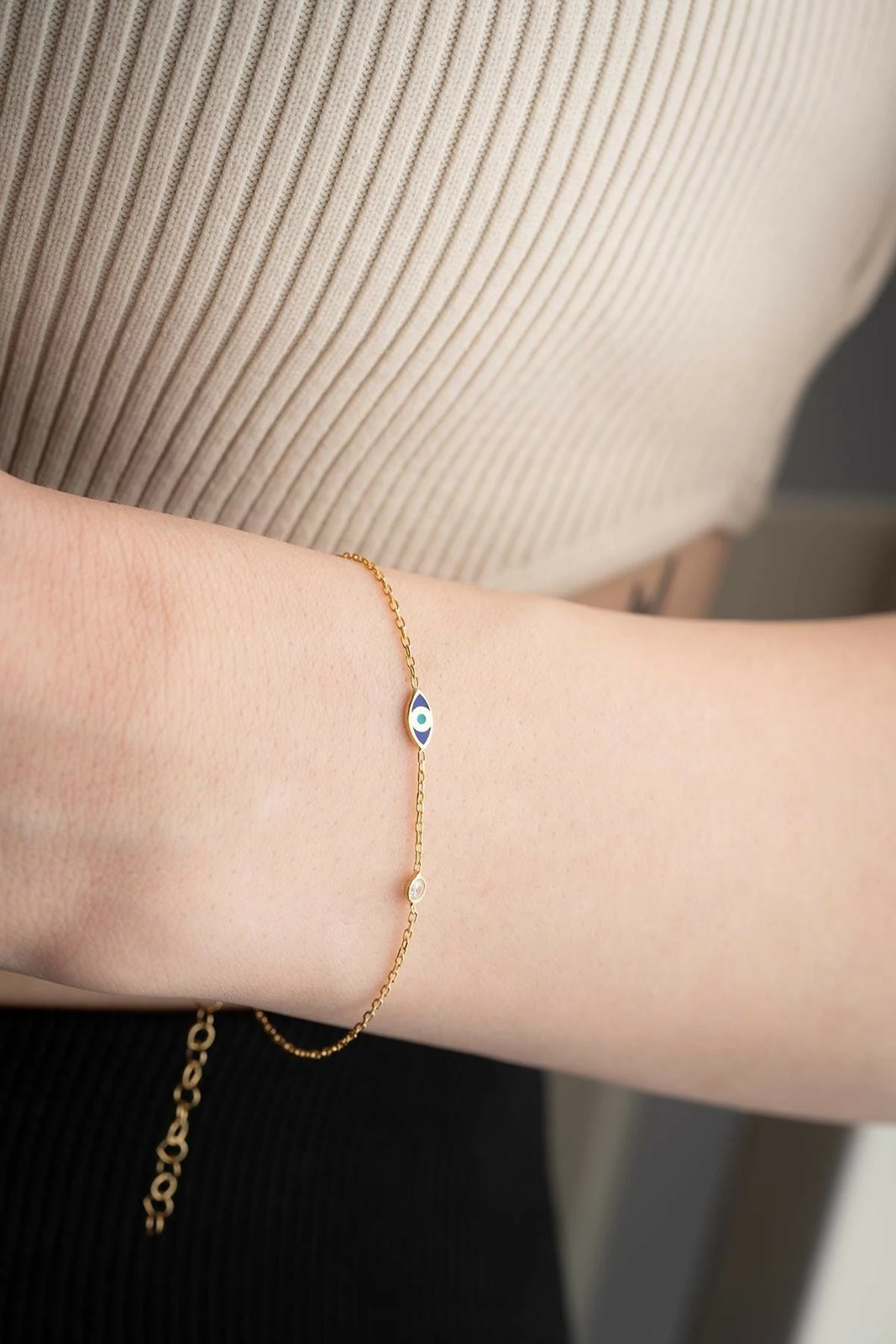 Byzylyk argjendi Jumeon, ngjyrë ari, kaltër e bardhë, NRZ999641