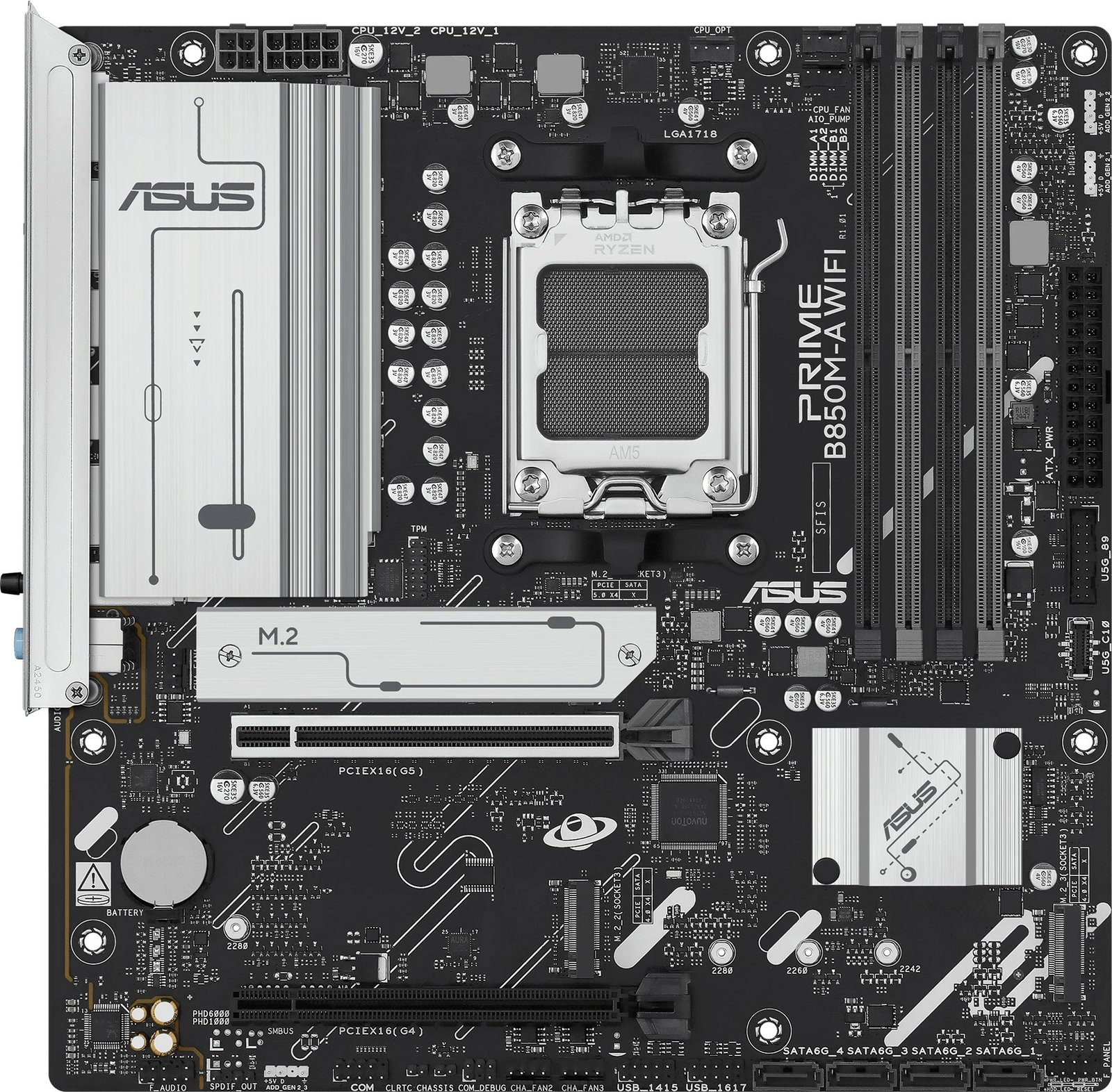 Pllakë amë ASUS PRIME B850M-A WIFI, Intel, micro ATX, WiFi, e zezë