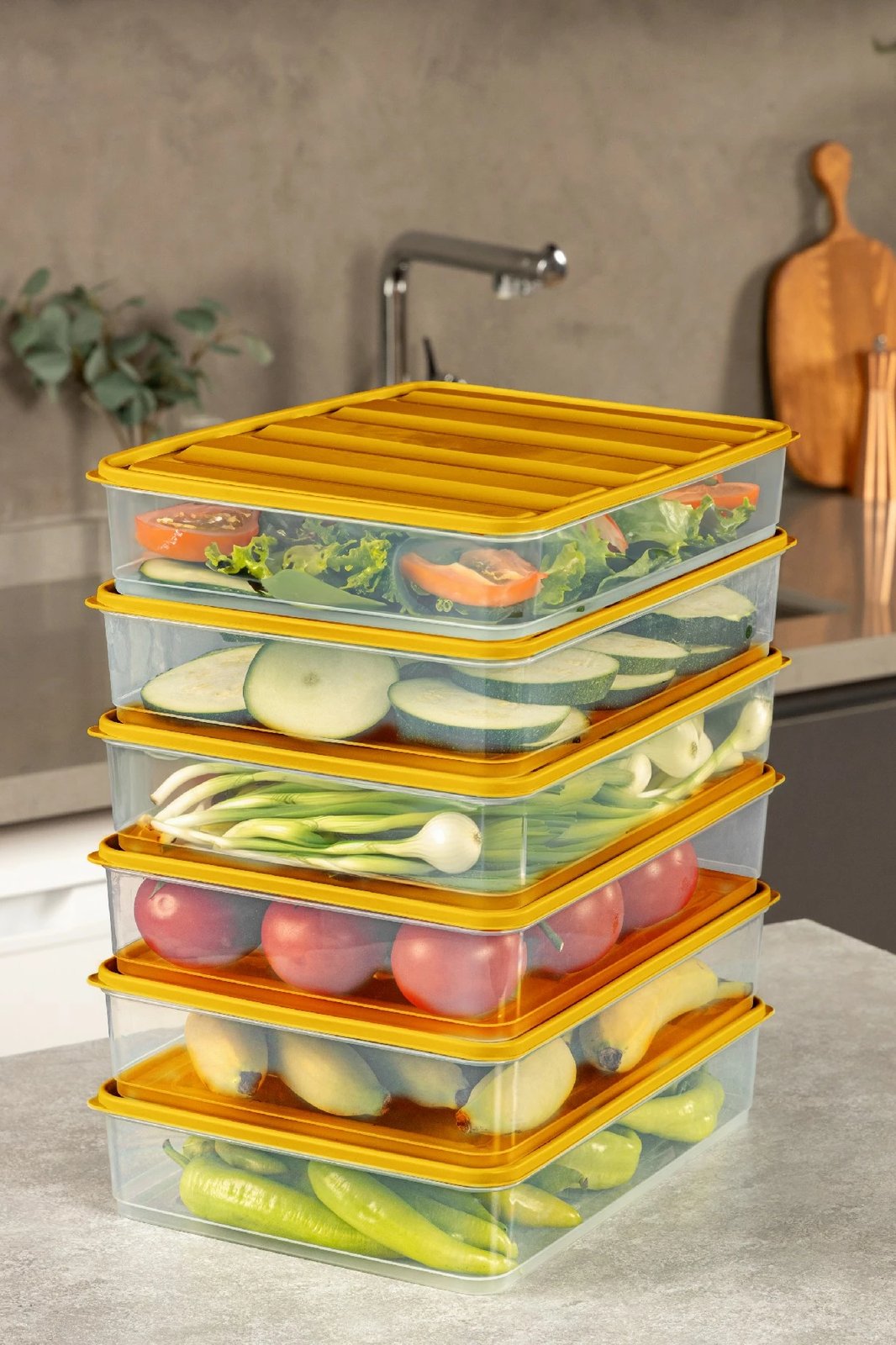 Set kuti plastike për organizim (4 copë), portokalli, YYBLLA3,54LU