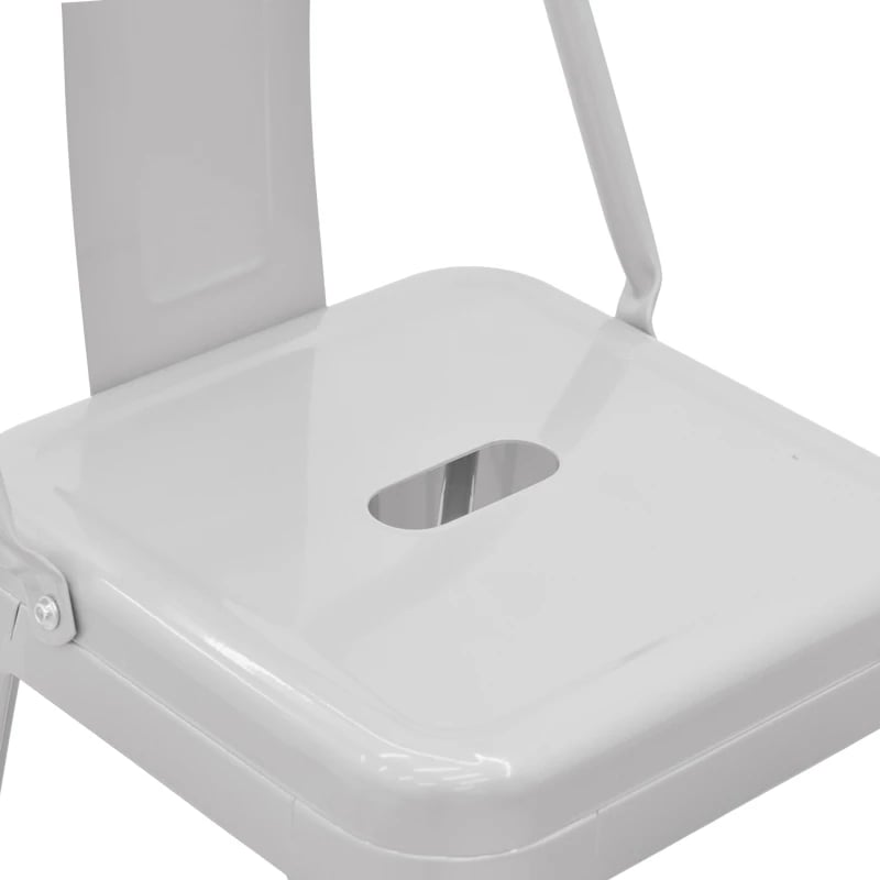 Karrige për bar me shpinë Utopia metalike e bardhë 42x42x97cm