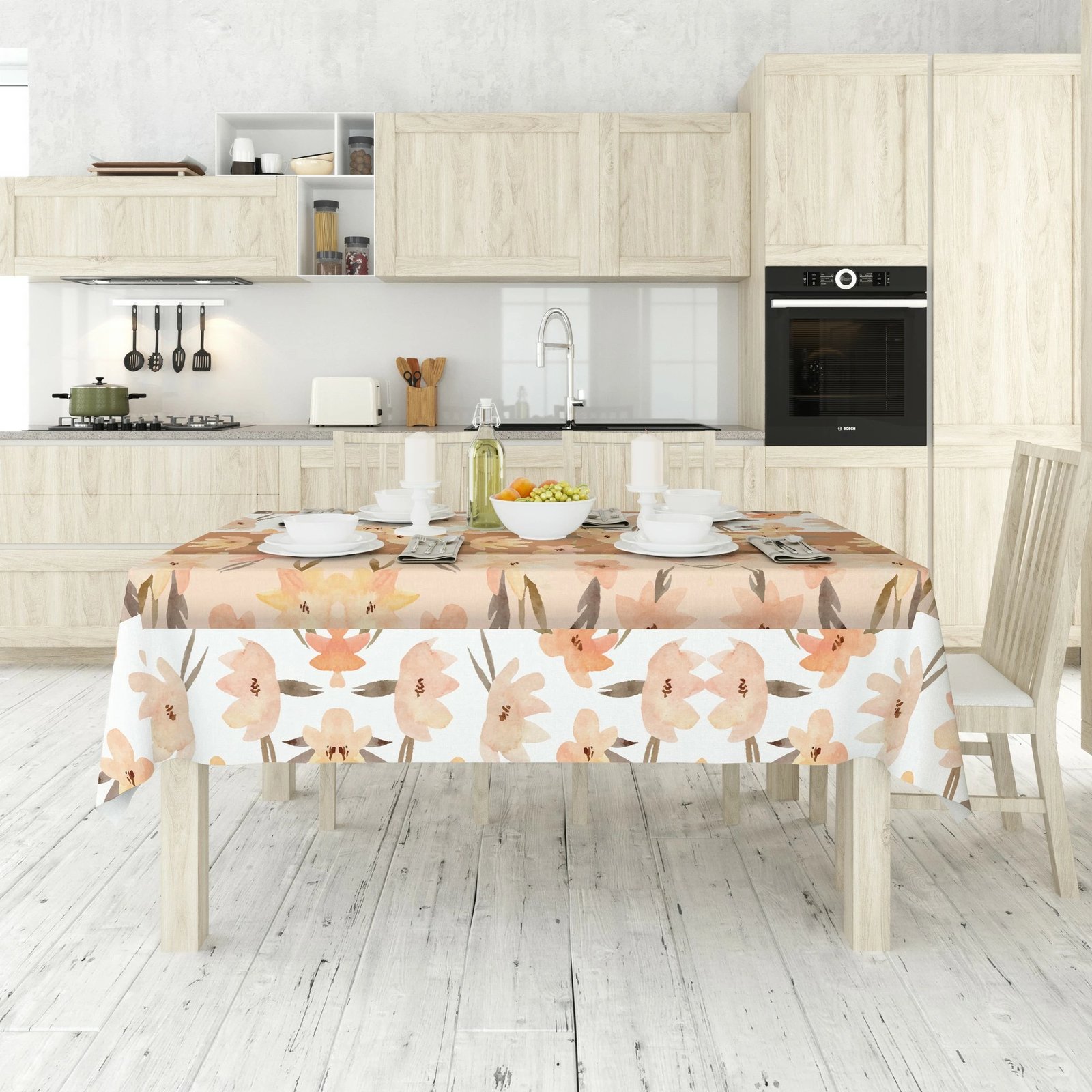 Mbulesë tavoline Hermia, shumëngjyrëshe, Asr-tblclt25-44, 140x140cm