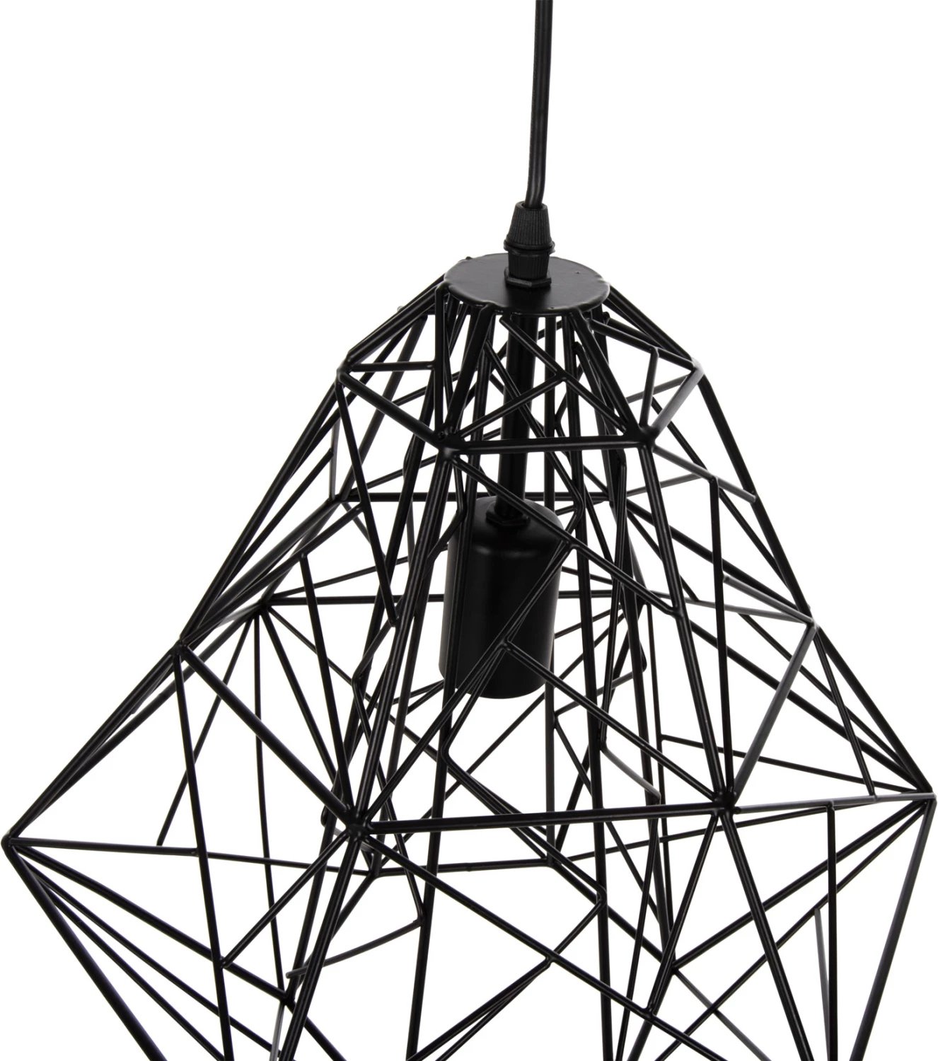 Llambë varëse tavani, kapak rrjetë metali e zezë, FH4067, 36x30x130H cm Llambë varëse tavani, kapak rrjetë metali e zezë, FH4067, 36x30x130H cm