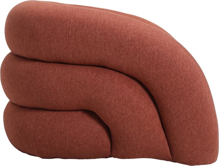 Fotelë Lexy, material pëlhurë, ngjyrë tullë, 100x89.5x60cm