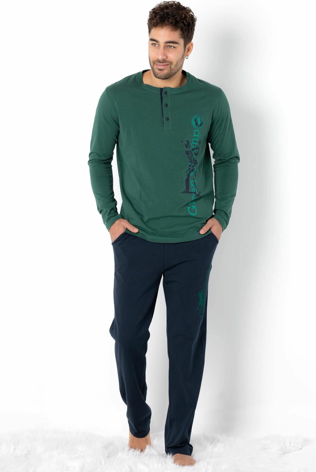 Pizhama për burra, Jumeon, 002-000699, e gjelbër dhe blu e errët