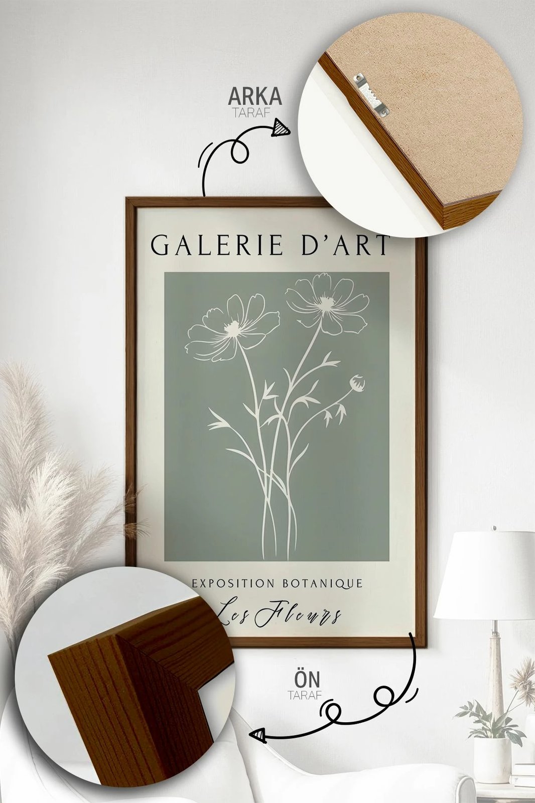 Set pikturash dekorative me kornizë (3 copë), Wallity, Artvmodel24-Kahve