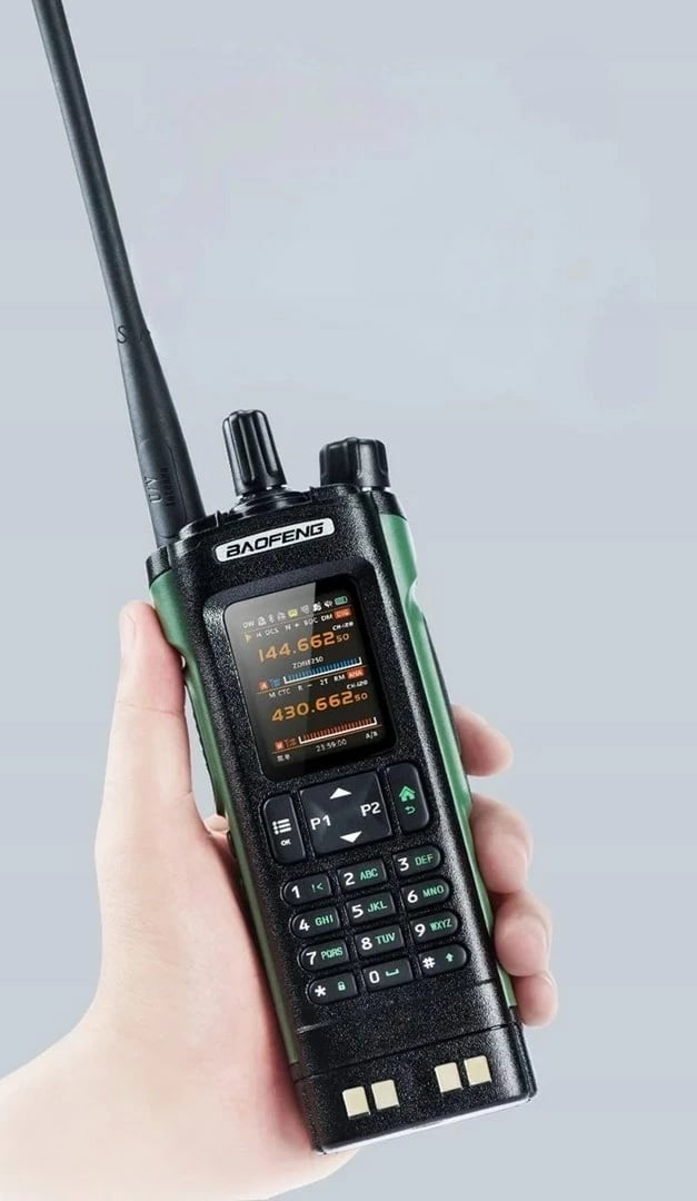 Radio portative BAOFENG DM-32E HTQ, DMR, bandë aviacioni, 2200 mAh, E zezë