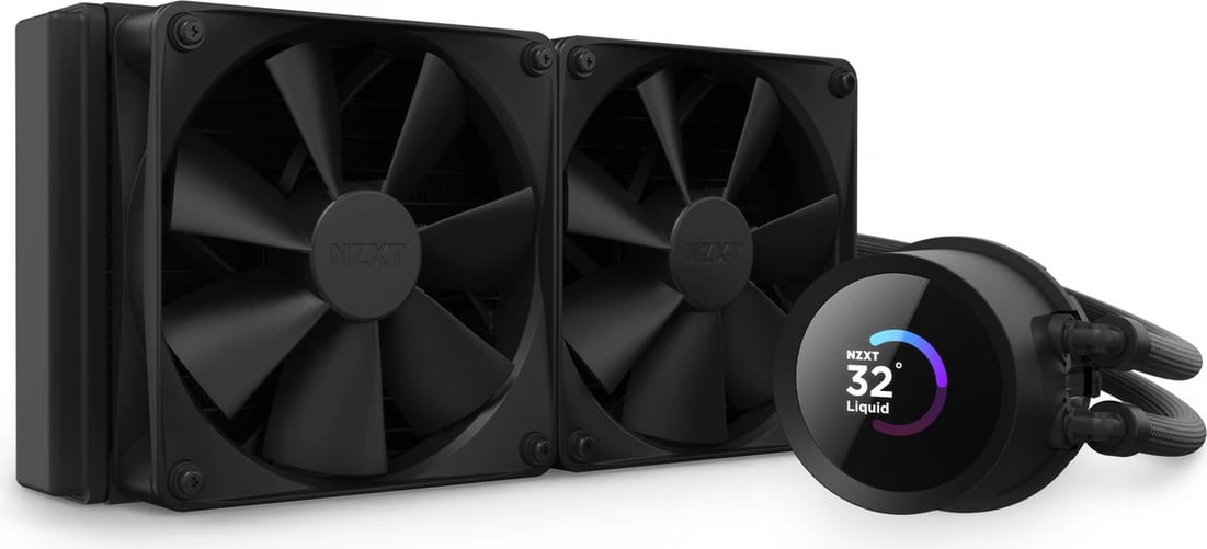 Ftohje me ujë AIO, NZXT Kraken 240 RL-KN240-B1, radiator 240 mm, ekran LCD, e zezë