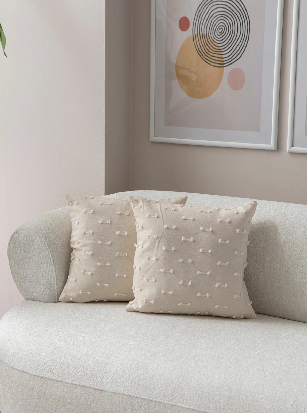 Set mbulesash për jastëk (2 copë), Evila Originals, Tuffet, krem v6