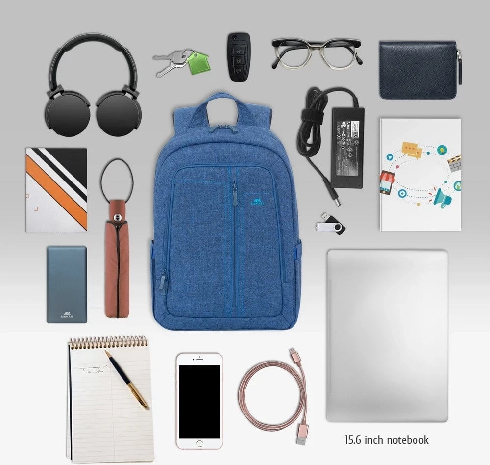 Çantë shpine Rivacase 7560, Blu Poliester