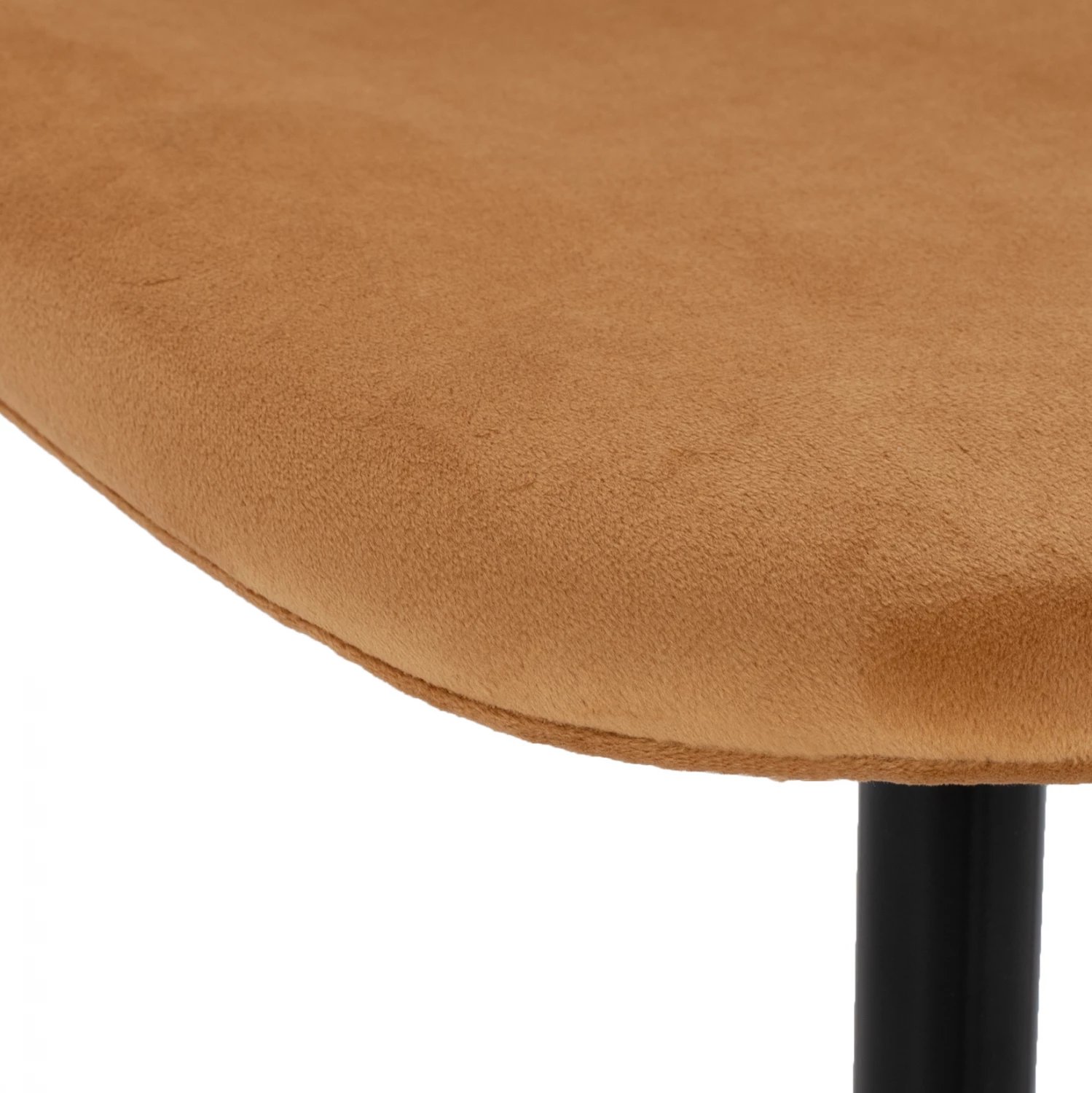 Karrige Leonardo Velvet Gold me këmbë metalike 45x47x87Y cm. ΗΜ00100.09, set prej 4 copë