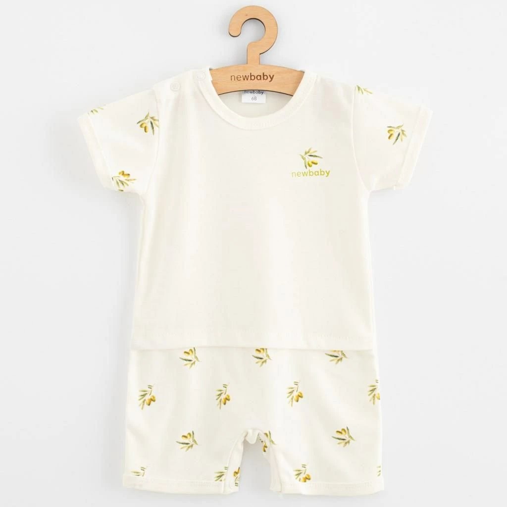 kominoshe verore bebe, NEW BABY, Olives, pambuk organik 100%, madhësi 68 (4-6m), bezhë