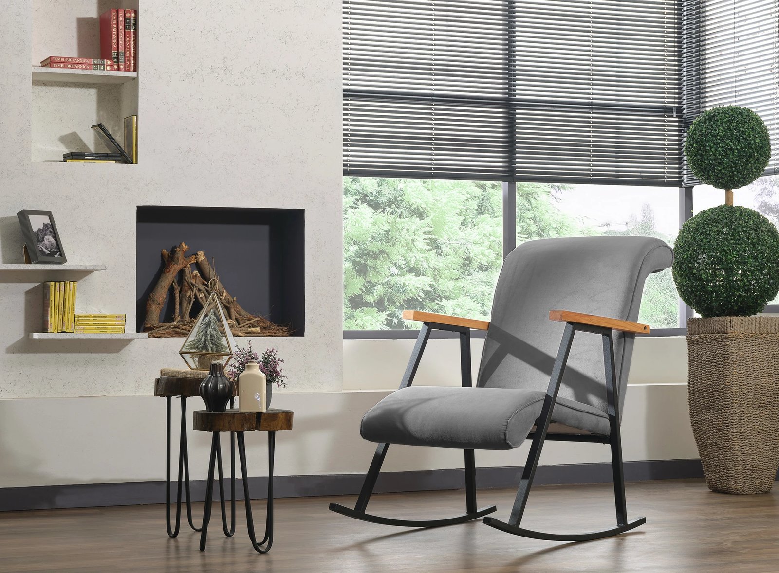 Karrige lëkundëse Atelier del Sofa, Yoka, ngjyrë gri