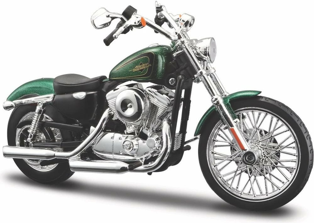 Model motor Maisto Harley Davidson XL 1200V Seventy-two 1:12, Metal/Plastik, e zezë/e gjelbër