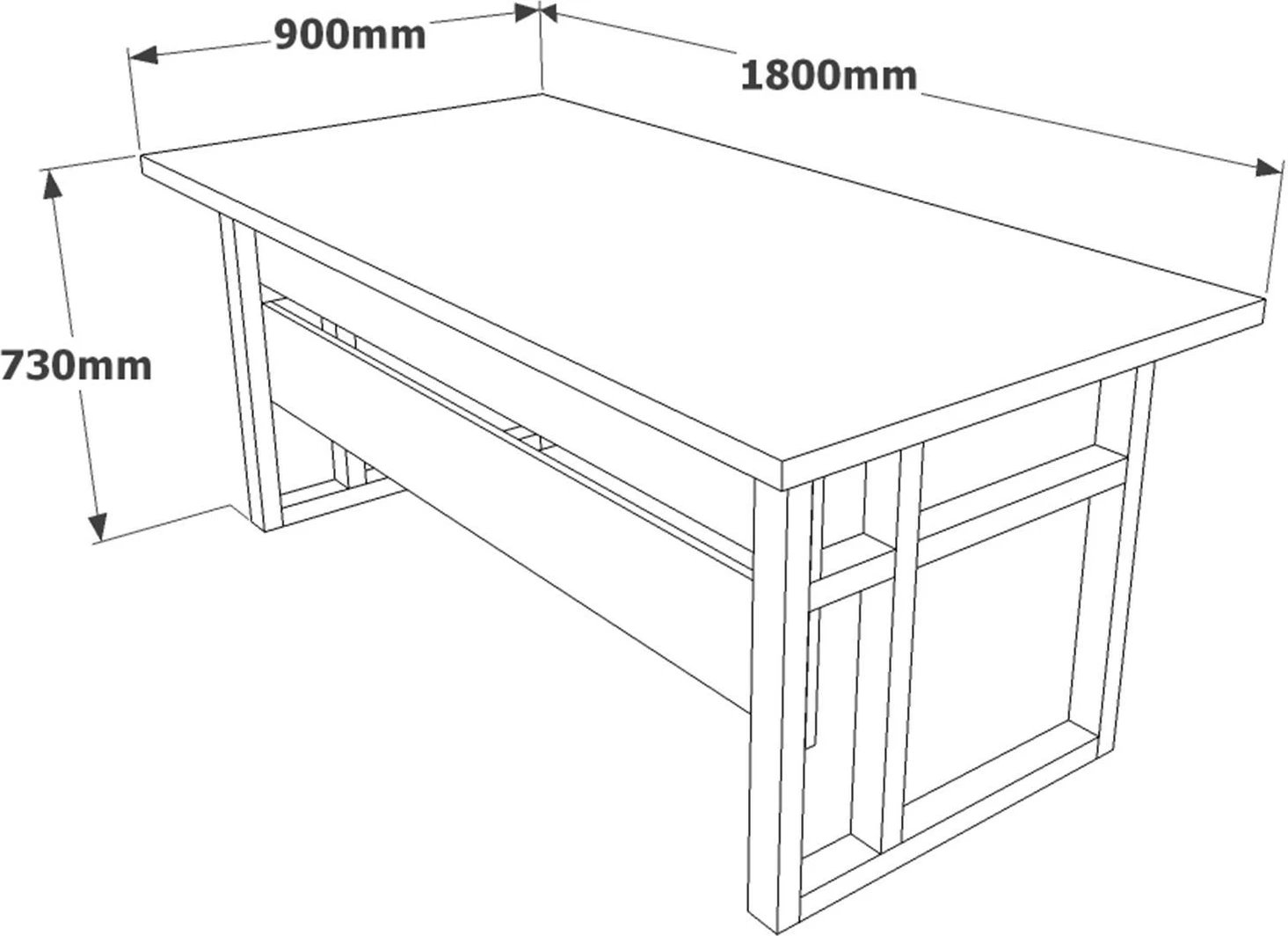 Tavolinë pune Hanah Home, Mn01-Ba, ngjyrë arre, 180x90x73cm