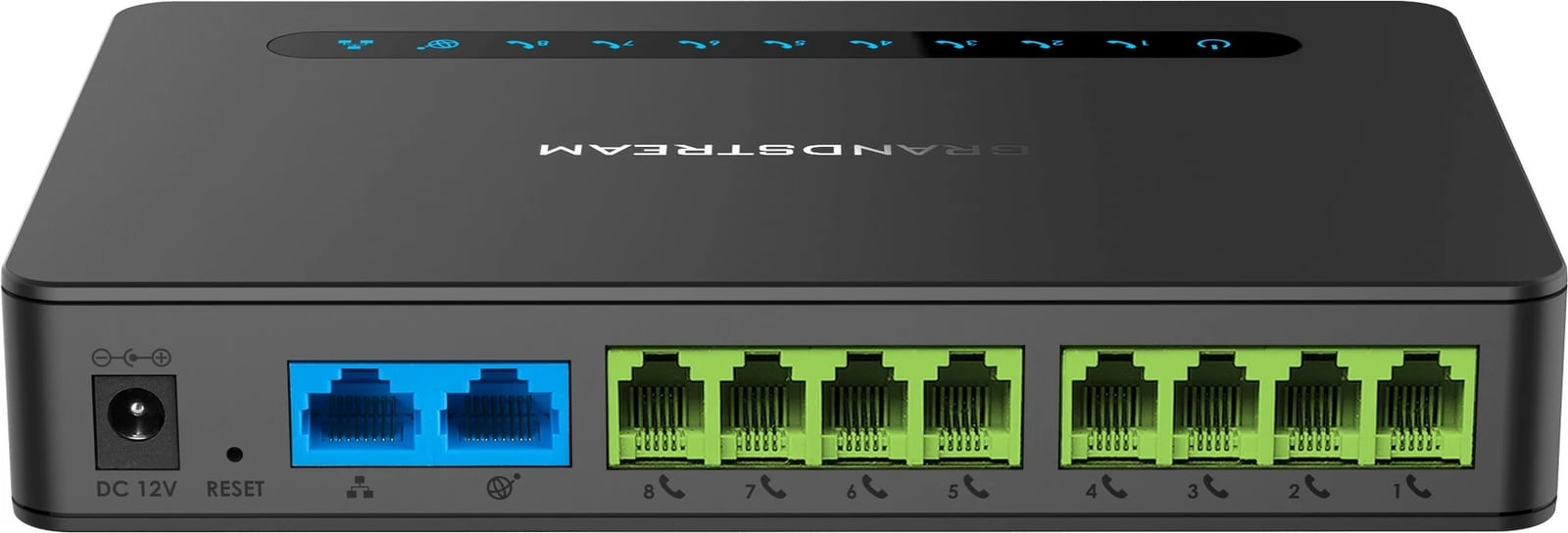 Gateway VoIP Grandstream HT818, 8 porte FXS, router NAT Gigabit