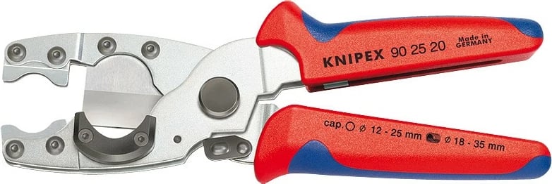 Prerëse tubash Knipex 90 25 20, inoks, kuqe, kaltër