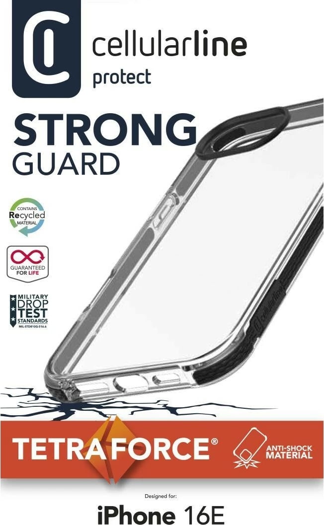 Mbështjellës Cellular Line për iPhone SE (2025), transparent