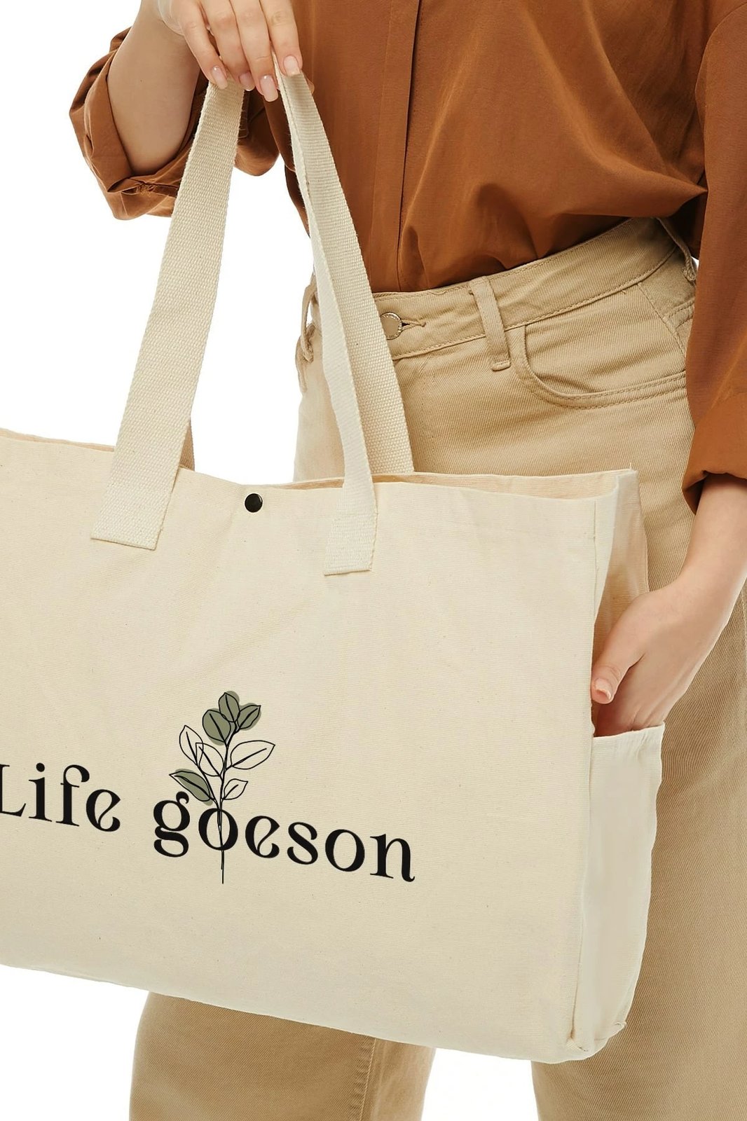 Çantë tote Zoozie Bags, krem, 2201